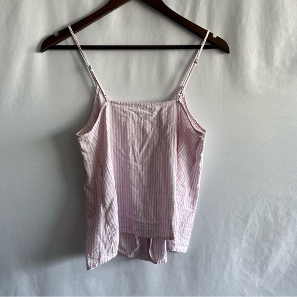 Women's Nordstrom BP Pink & White Striped Button Front Tank Top - Picture 6 of 8
